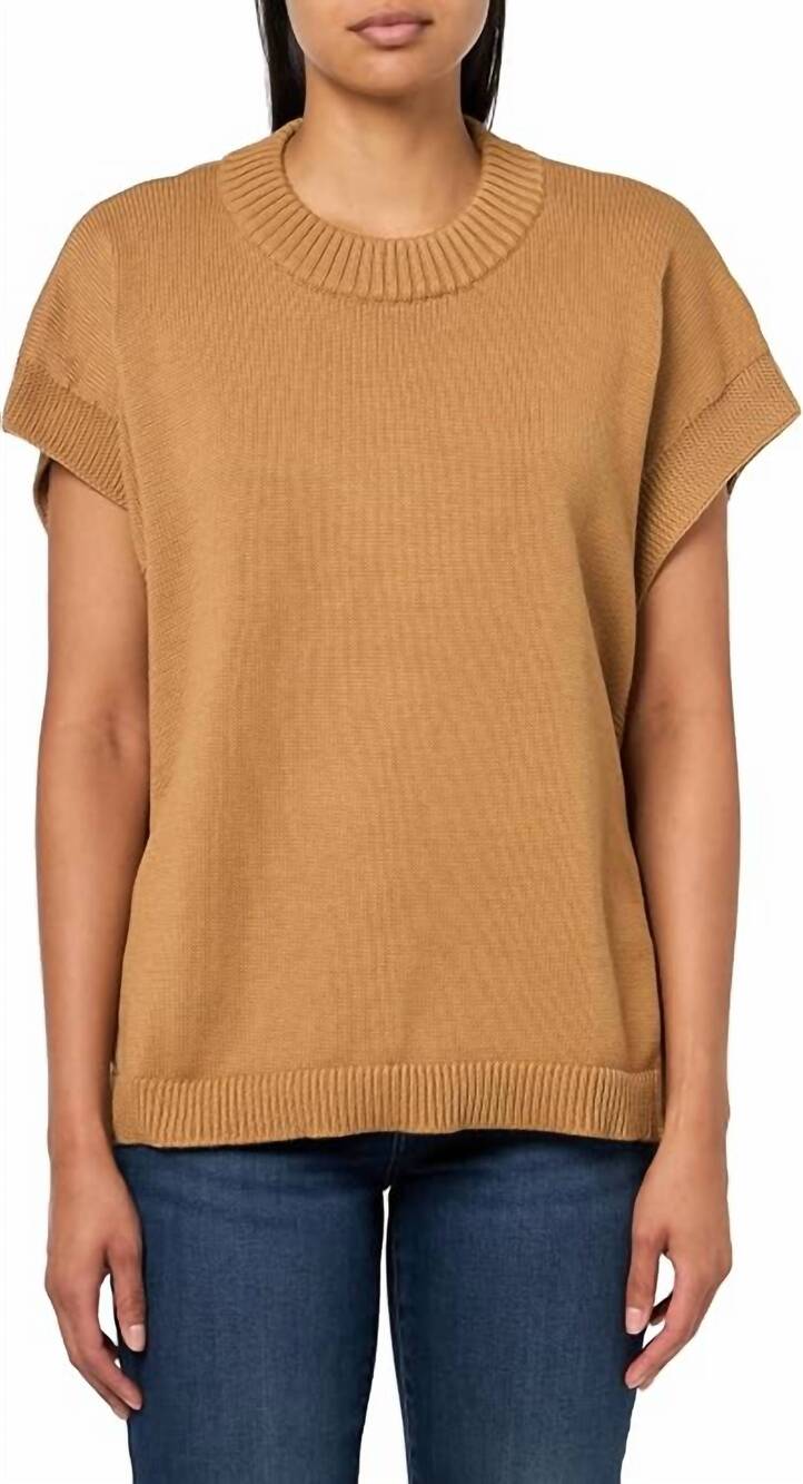 NEW MUDPIE tye knit sweater vest in tan